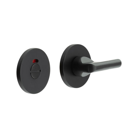 High quality image of CRES - CR-804 Black Thumb Turn & Lock Round Rose w/ Indicator Sku. CR-804AJ7MB