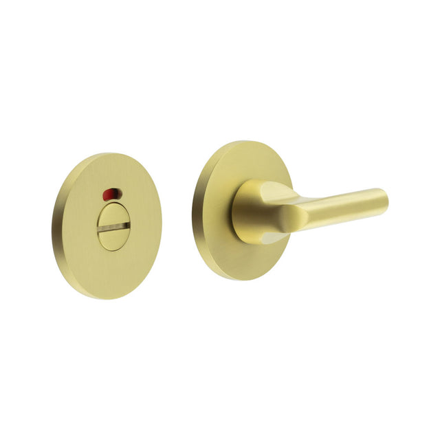 High quality image of CRES - CR-804 Satin Brass Thumb Turn & Lock Round Rose w/ Indicator Sku. CR-804AJ7SB