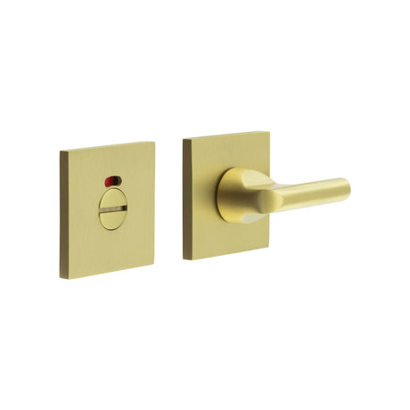 High quality image of CRES - CR-804 Satin Brass Thumb Turn & Lock Square Rose w/ Indicator Sku. CR-804BK7SB