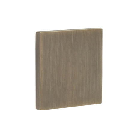 High quality image of CRES - CR-N10 Antique Brass Blank Square Rose Escutcheon Cover Sku. CR-O10AB