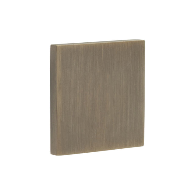 High quality image of CRES - CR-N10 Antique Brass Blank Square Rose Escutcheon Cover Sku. CR-O10AB