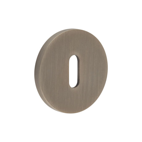 High quality image of CRES - CR-R10 Antique Brass Standard Keyway Round Rose Escutcheon Sku. CR-R10AB