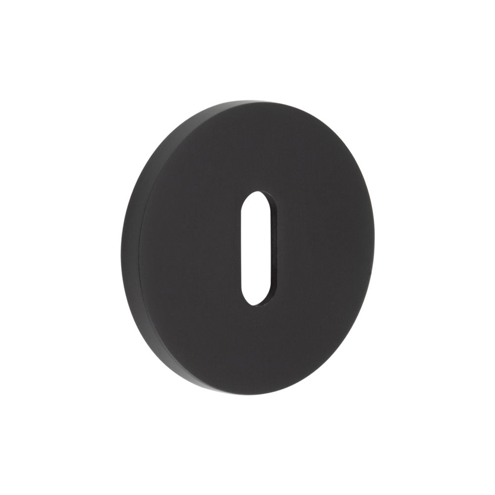 High quality image of CRES - CR-R10 Black Standard Keyway Round Rose Escutcheon Sku. CR-R10MB