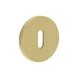 High quality image of CRES - CR-R10 Satin Brass Standard Keyway Round Rose Escutcheon Sku. CR-R10SB