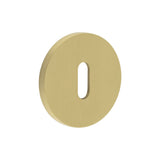 High quality image of CRES - CR-R10 Satin Brass Standard Keyway Round Rose Escutcheon Sku. CR-R10SB