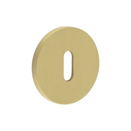 High quality image of CRES - CR-R10 Satin Brass Standard Keyway Round Rose Escutcheon Sku. CR-R10SB