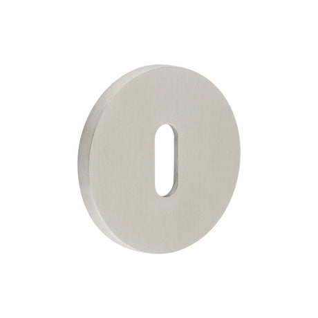 High quality image of CRES - CR-R10 Satin Stainless Steel Standard Keyway Round Rose Escutcheon Sku. CR-R10SSS