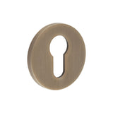 High quality image of CRES - CR-S10 Antique Brass Euro Keyway Round Rose Escutcheon Sku. CR-S10AB