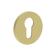 High quality image of CRES - CR-S10 Satin Brass Euro Keyway Round Rose Escutcheon Sku. CR-S10SB