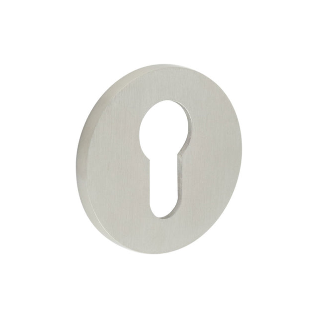 High quality image of CRES - CR-S10 Satin Stainless Steel Euro Keyway Round Rose Escutcheon Sku. CR-S10SSS