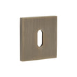 High quality image of CRES - CR-T10 Antique Brass Standard Keyway Square Rose Escutcheon Sku. CR-T10AB