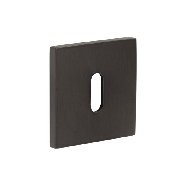 High quality image of CRES - CR-T10 Dark Bronze Standard Keyway Square Rose Escutcheon Sku. CR-T10DB