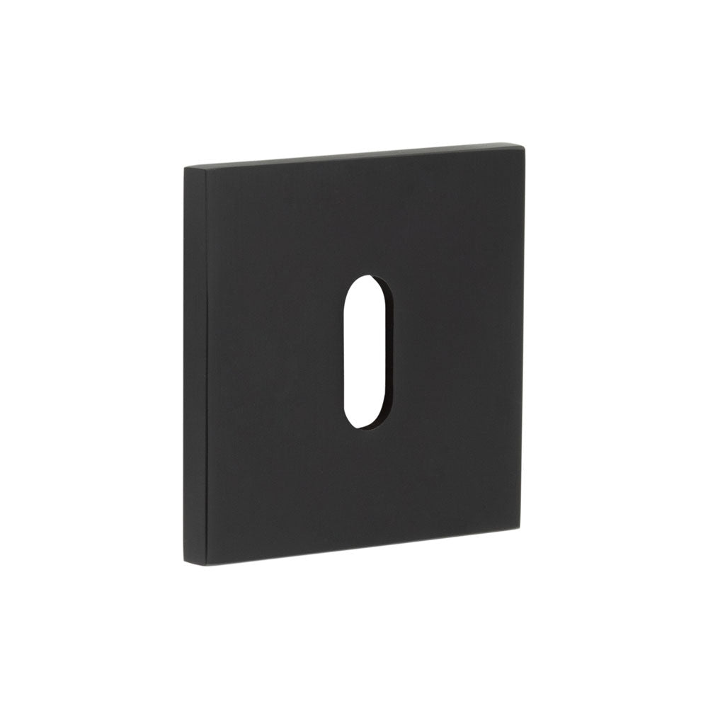 High quality image of CRES - CR-T10 Black Standard Keyway Square Rose Escutcheon Sku. CR-T10MB