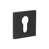 High quality image of CRES - CR-U10 Black Euro Keyway Square Rose Escutcheon Sku. CR-U10MB
