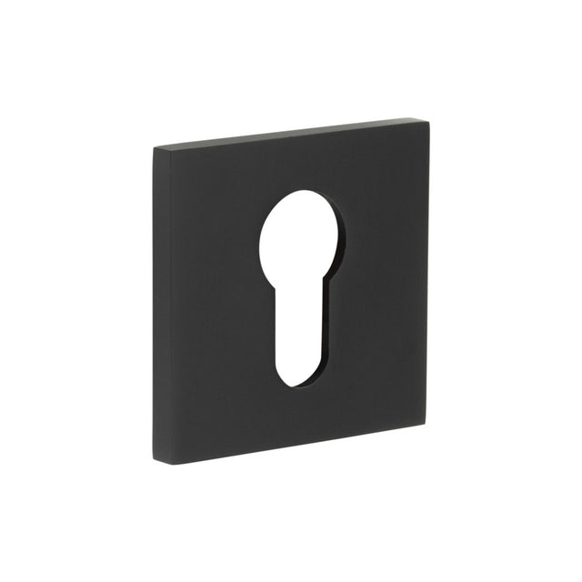 High quality image of CRES - CR-U10 Black Euro Keyway Square Rose Escutcheon Sku. CR-U10MB