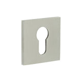 High quality image of CRES - CR-U10 Satin Stainless Steel Euro Keyway Square Rose Escutcheon Sku. CR-U10SSS