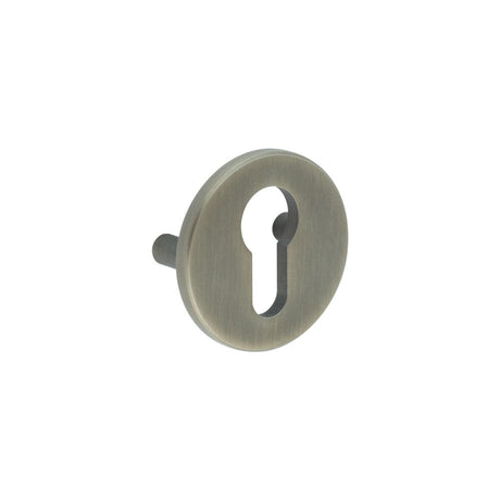 CRES Door Furniture Antique Brass / Euro Profile Escutcheons CRES - Antique Brass Euro Escutcheon Lug Fixed