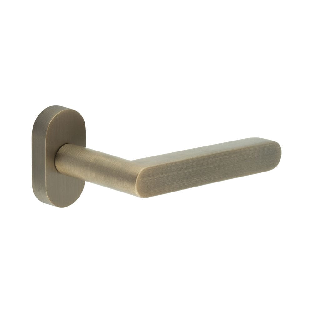 CRES Door Furniture Antique Brass / Multi Point Handles on Rose CRES - CR-101 Antique Brass Multi Point Oval Rose Door Handle