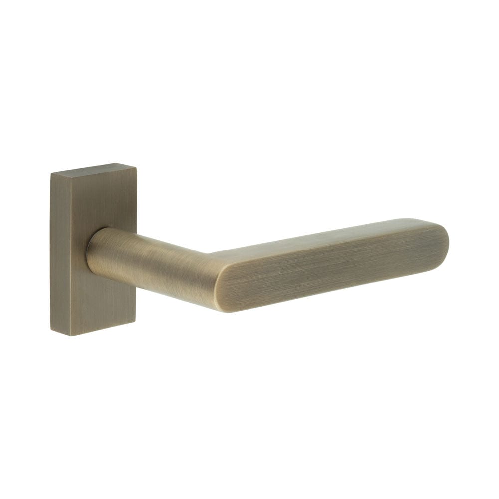 CRES Door Furniture Antique Brass / Multi Point Handles on Rose CRES - CR-101 Antique Brass Multi Point Rectangular Rose Door Handle