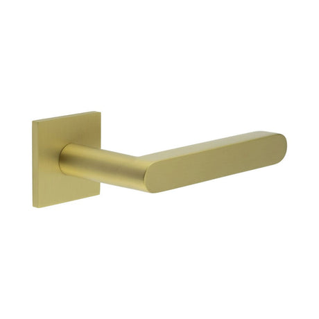 CRES Door Furniture Satin Brass / Square Rose / Fixed Dead Rose CRES - CR-101 Satin Brass Fixed Dead Square Rose Door Handle