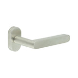 CRES Door Furniture Satin Stainless Steel / Multi Point Handles on Rose CRES - CR-101 Satin Stainless Steel Multi Point Oval Rose Door Handle