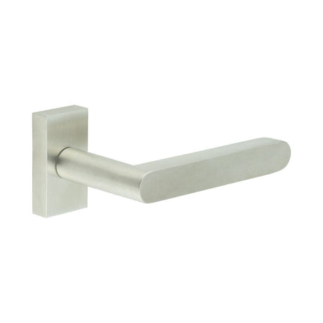 CRES Door Furniture Satin Stainless Steel / Multi Point Handles on Rose CRES - CR-101 Satin Stainless Steel Multi Point Rectangular Rose Door Handle