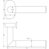 CRES Door Furniture Black / Multi Point Handles on Rose CRES - CR-102 Black Multi Point Oval Rose Door Handle