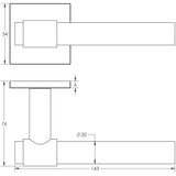 CRES Door Furniture Dark Bronze / Square Rose / Sprung Rose CRES - CR-103 Dark Bronze Sprung Square Rose Door Handle