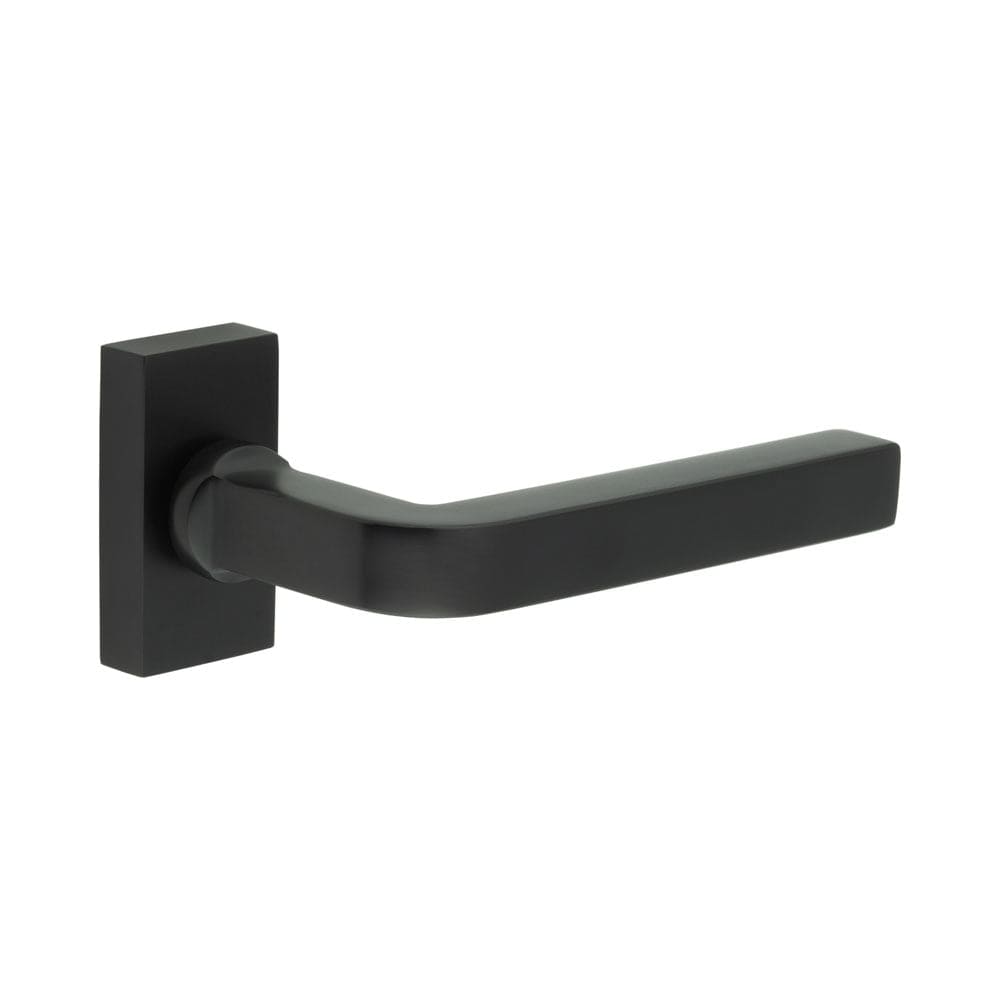 CRES Door Furniture Black / Multi Point Handles on Rose CRES - CR-104 Black Multi Point Rectangular Rose Door Handle