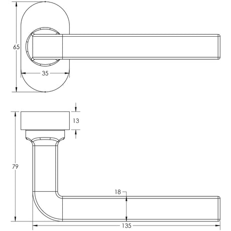 CRES Door Furniture Dark Bronze / Multi Point Handles on Rose CRES - CR-104 Dark Bronze Multi Point Oval Rose Door Handle