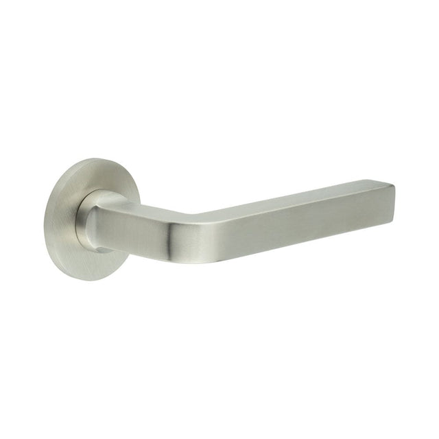 CRES Door Furniture Satin Stainless Steel / Round Rose / Sprung Rose CRES - CR-104 Satin Stainless Steel Sprung Round Rose Door Handle