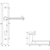 CRES Door Furniture Dark Bronze / Multi Point Lock Set CRES - CR-105 Dark Bronze Multi Point Backplate Door Handle