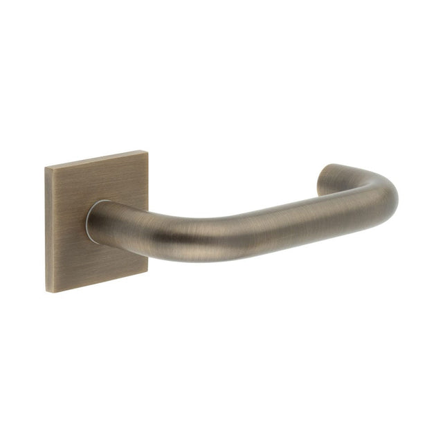 CRES Door Furniture Antique Brass / Square Rose / Fixed Dead Rose CRES - CR-106 Antique Brass Fixed Dead Square Rose Door Handle