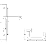 CRES Door Furniture Dark Bronze / Multi Point Lock Set CRES - CR-106 Dark Bronze Multi Point Backplate Door Handle