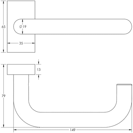 CRES Door Furniture Satin Brass / Multi Point Handles on Rose CRES - CR-106 Satin Brass Multi Point Rectangular Rose Door Handle