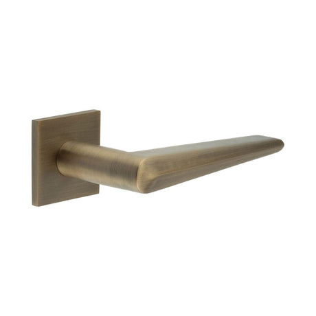CRES Door Furniture Antique Brass / Square Rose / Fixed Dead Rose CRES - CR-107 Antique Brass Fixed Dead Square Rose Door Handle