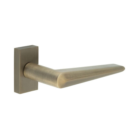 CRES Door Furniture Antique Brass / Multi Point Handles on Rose CRES - CR-107 Antique Brass Multi Point Rectangular Rose Door Handle