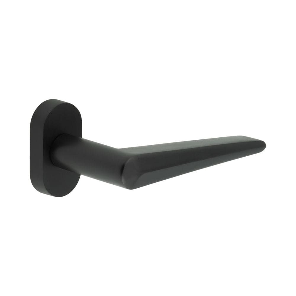 CRES Door Furniture Black / Multi Point Handles on Rose CRES - CR-107 Black Multi Point Oval Rose Door Handle