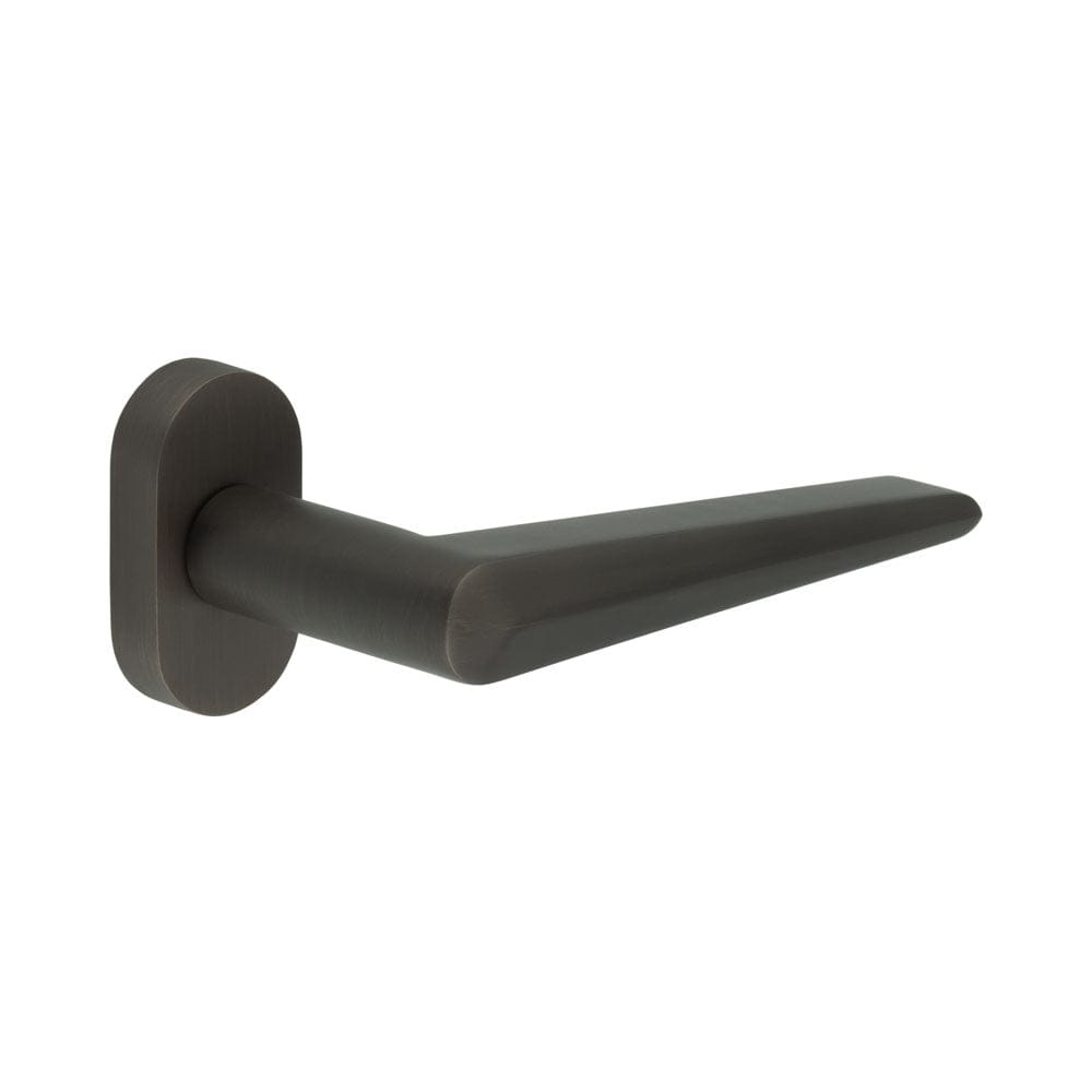 CRES Door Furniture Dark Bronze / Multi Point Handles on Rose CRES - CR-107 Dark Bronze Multi Point Oval Rose Door Handle