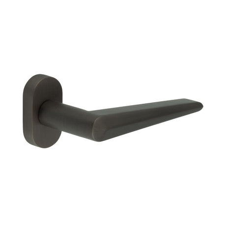 CRES Door Furniture Dark Bronze / Multi Point Handles on Rose CRES - CR-107 Dark Bronze Multi Point Oval Rose Door Handle