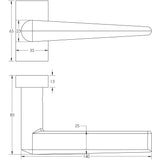 CRES Door Furniture Dark Bronze / Multi Point Handles on Rose CRES - CR-107 Dark Bronze Multi Point Rectangular Rose Door Handle