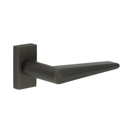 CRES Door Furniture Dark Bronze / Multi Point Handles on Rose CRES - CR-107 Dark Bronze Multi Point Rectangular Rose Door Handle