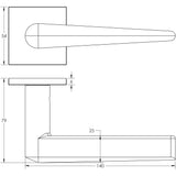 CRES Door Furniture Dark Bronze / Square Rose / Unsprung Rose CRES - CR-107 Dark Bronze Unsprung Square Rose Door Handle