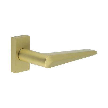 CRES Door Furniture Satin Brass / Multi Point Handles on Rose CRES - CR-107 Satin Brass Multi Point Rectangular Rose Door Handle