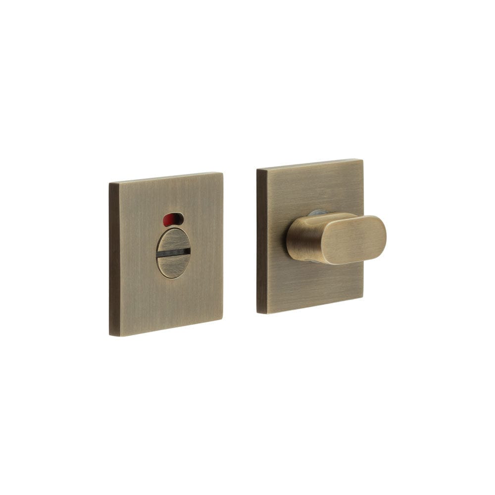CRES Door Furniture Antique Brass / Yes CRES - CR-801 Antique Brass Thumb Turn & Lock Square Rose w/ Indicator