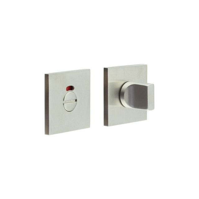 CRES Door Furniture Satin Stainless Steel / Yes CRES - CR-802 Satin Stainless Steel Thumb Turn & Lock Square Rose w/ Indicator