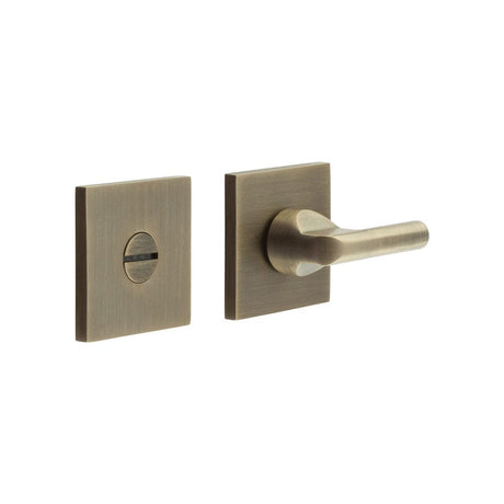 CRES Door Furniture Antique Brass / No CRES - CR-804 Antique Brass Thumb Turn & Lock Square Rose