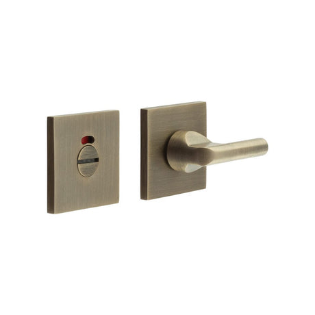 CRES Door Furniture Antique Brass / Yes CRES - CR-804 Antique Brass Thumb Turn & Lock Square Rose w/ Indicator