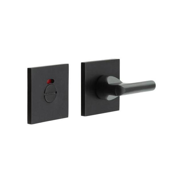 CRES Door Furniture Black / Yes CRES - CR-804 Black Thumb Turn & Lock Square Rose w/ Indicator