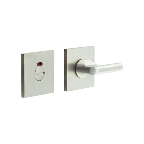 CRES Door Furniture Satin Stainless Steel / Yes CRES - CR-804 Satin Stainless Steel Thumb Turn & Lock Square Rose w/ Indicator